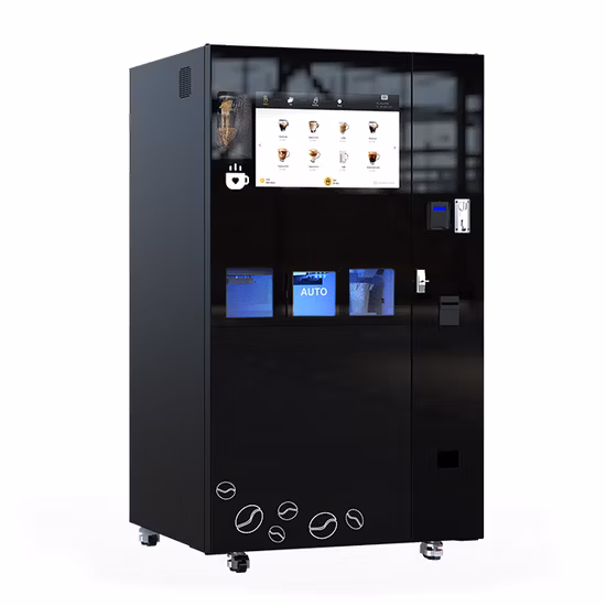 Großer, frisch gebrühter, gemahlener Bohne-zu-Tasse-Münzautomat für Tee und Kaffee im Freien, Preis mit Eismaschine